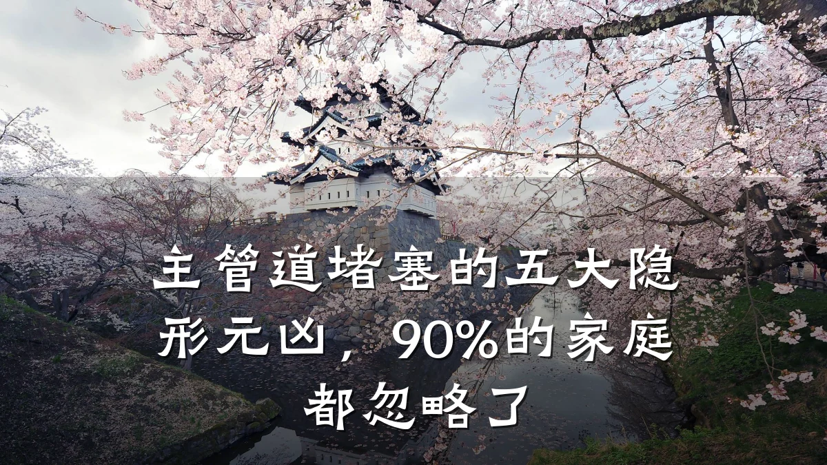 主管道堵塞的五大隐形元凶，90%的家庭都忽略了