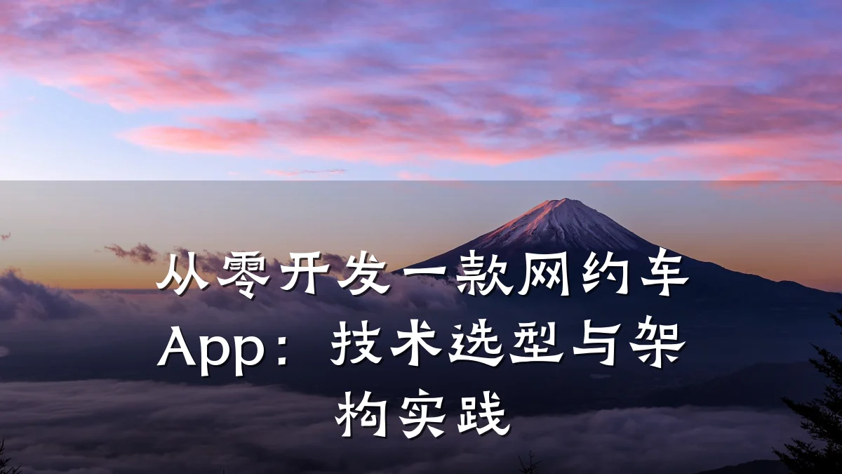 从零开发一款网约车App:技术选型与架构实践