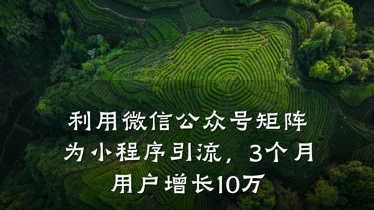 利用微信公众号矩阵为小程序引流,3个月用户增长10万